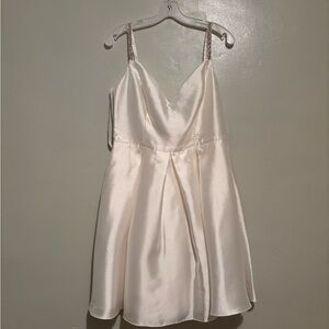 Mikado Short Dress with Crystal Straps